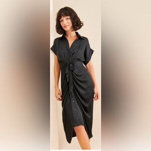 She + Sky Black Midi Dress